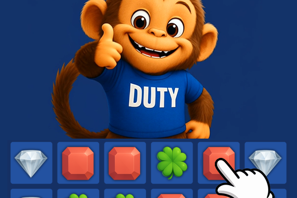 Duty character giving a thumbs-up above a puzzle board