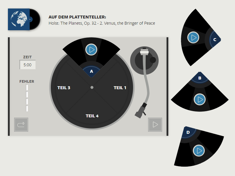 WELT Plattenquiz als Casual Game mit Lerneffekt, Musik in richtiger Reihenfolge