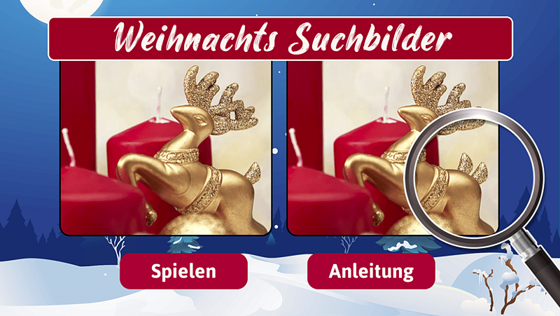 Online Game Weihnachts Suchbilder als Adgame oder Gewinnspiel für Ihre Kampagne zu Weihnachten