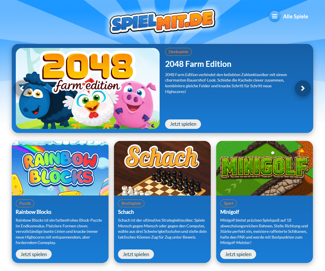 Spielmit.de Das Spieleportal Playground für Ihre Seite